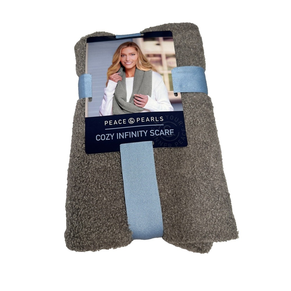 peace & pearls womens cozy infinity scarf grey one‎ size fits most